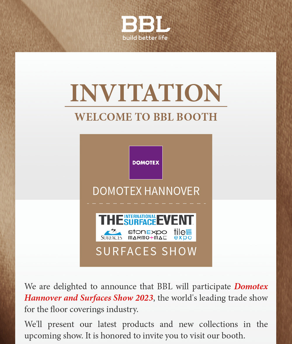 Welcome to BBL Booth at Domotex Hannover and Surface Show 2023