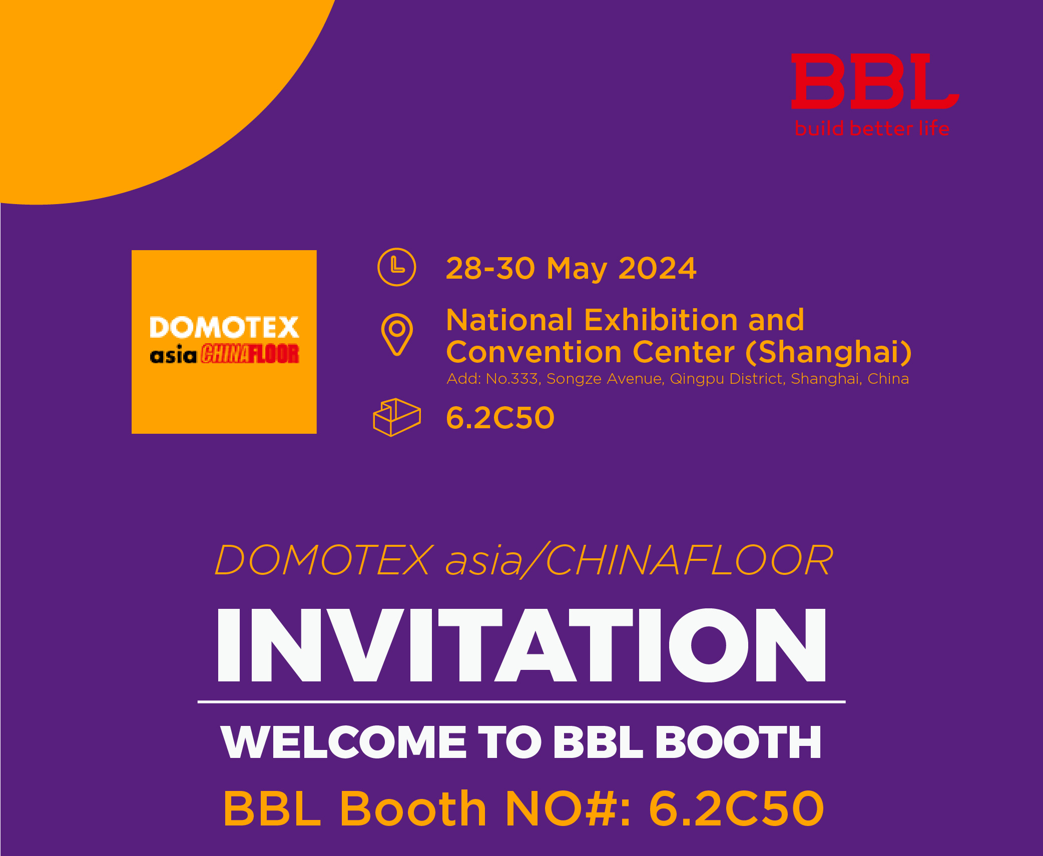 Welcome to BBL Booth at the Domotex Shanghai 2024