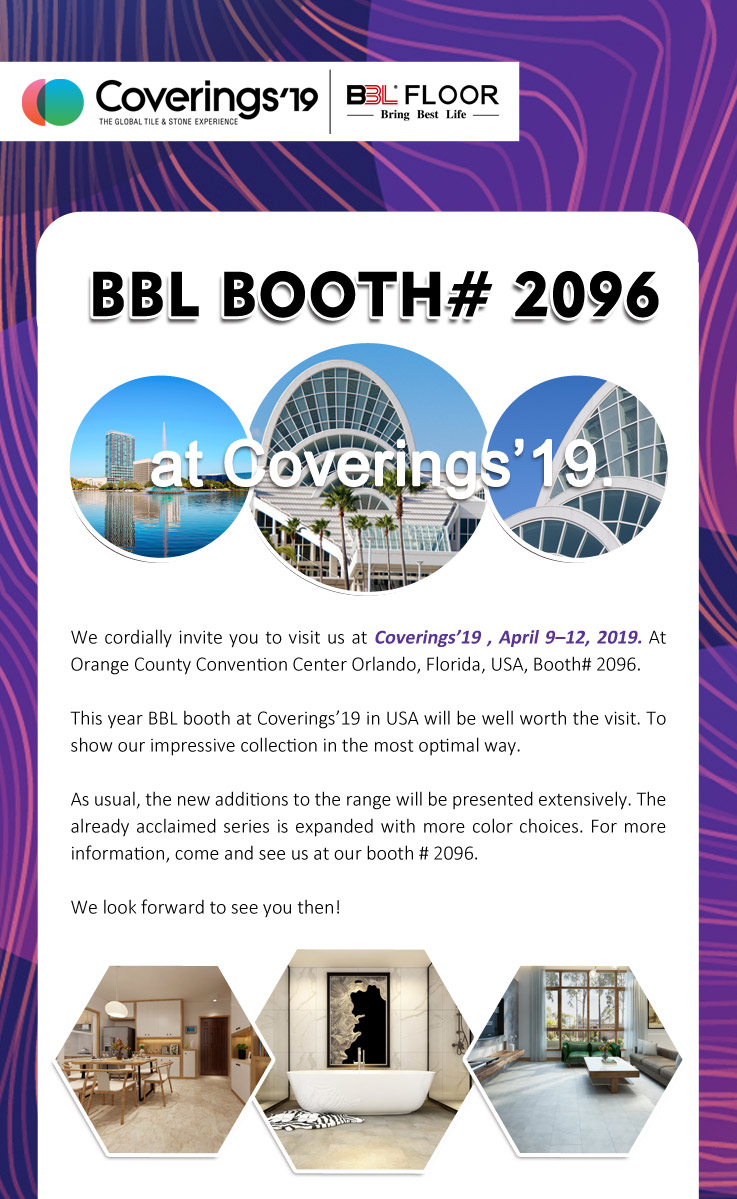 BBL Booth #2096 at Coverings'19